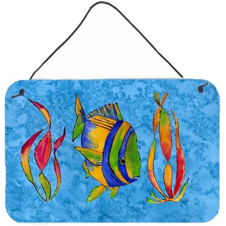 Carolines Treasures Troical Fish And Seaweed On Blue Wall and Door Hanging Prints 8713DS812